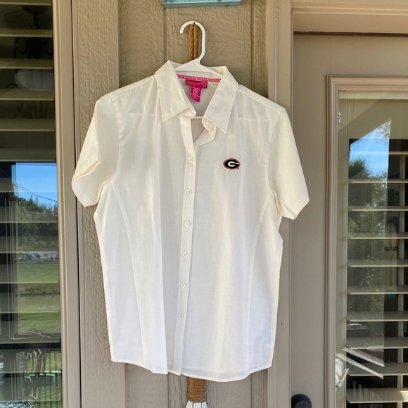 GEORGIA UGA Ladies All Cotton SS Blouse - Sz 8/10 - Picture 9 of 10